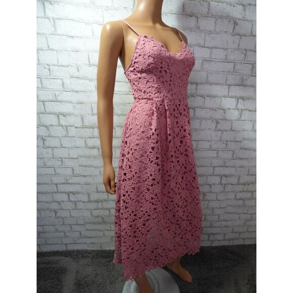$89 Astr The Label Pink Mauve Lace Midi Dress XS NEW A516 - Picture 6 of 15